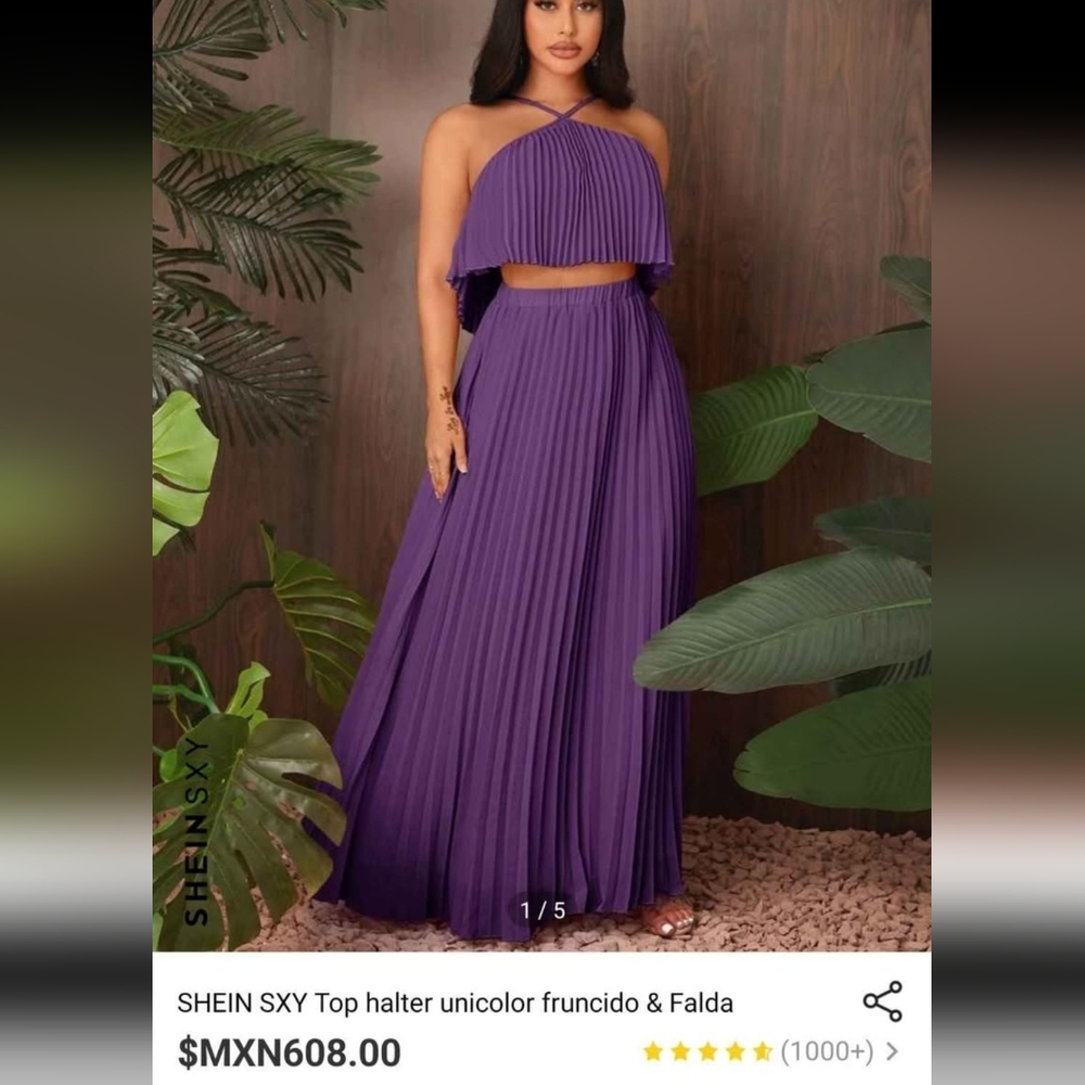 Elegant Purple Maxi Set (Skirt & TOP).Bundle 3+ items & save 25% automatically!